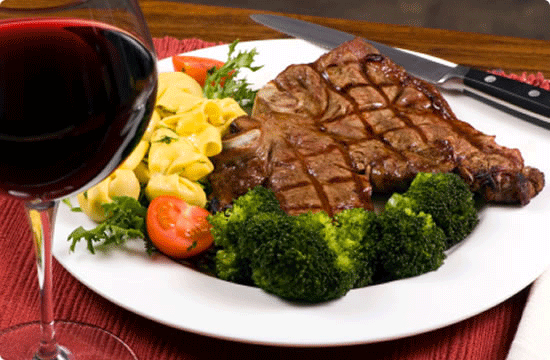 photo of steak dinner